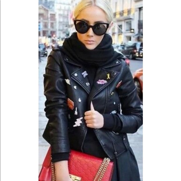 Zara Faux Leather Pin Jacket - Picture 4 of 13